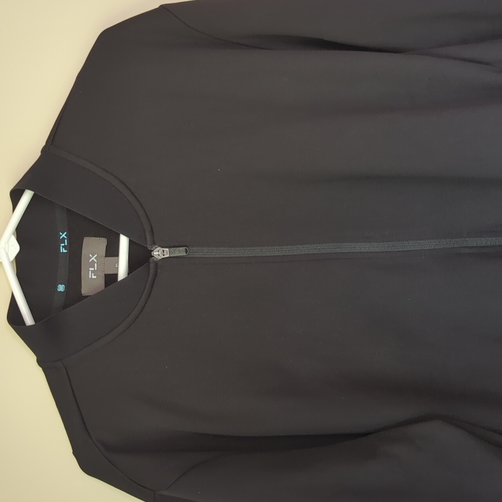 FLX  Stand Up Collar Full-Zip Performance Jacket XL Black Soft Inside Zip Pocket - Picture 7 of 16
